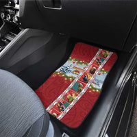 New Zealand Merry Christmas Car Mats Maori Animals, Koru Tattoo - Red Xmas Style LT03 - Polynesian Pride