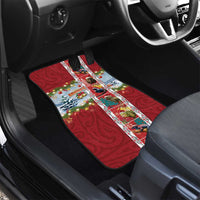 New Zealand Merry Christmas Car Mats Maori Animals, Koru Tattoo - Red Xmas Style LT03 - Polynesian Pride