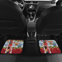 New Zealand Merry Christmas Car Mats Maori Animals, Koru Tattoo - Red Xmas Style LT03 Set 2pcs - Back Red - Polynesian Pride