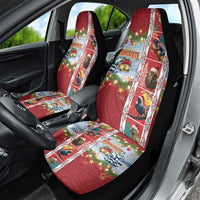 New Zealand Merry Christmas Car Seat Cover Maori Animals, Koru Tattoo - Red Xmas Style LT03 - Polynesian Pride