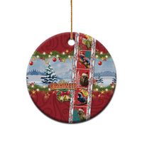 New Zealand Merry Christmas Ceramic Ornament Maori Animals, Koru Tattoo - Red Xmas Style LT03 - Polynesian Pride