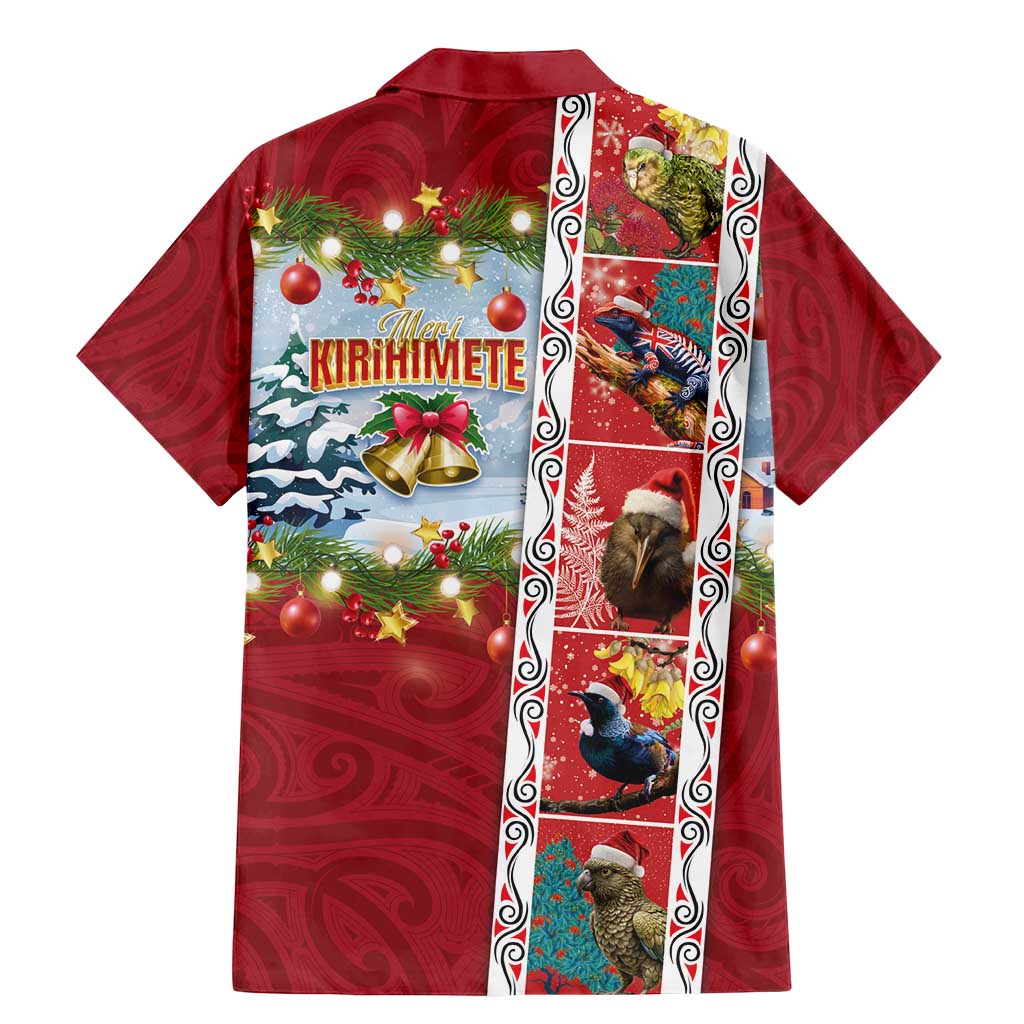 New Zealand Merry Christmas Family Matching Mermaid Dress and Hawaiian Shirt Maori Animals, Koru Tattoo - Red Xmas Style LT03 - Polynesian Pride
