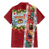New Zealand Merry Christmas Family Matching Mermaid Dress and Hawaiian Shirt Maori Animals, Koru Tattoo - Red Xmas Style LT03 - Polynesian Pride