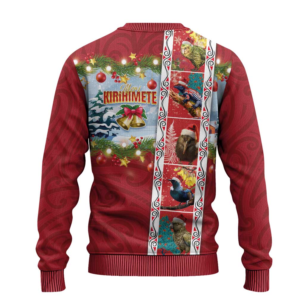 New Zealand Merry Christmas Ugly Christmas Sweater Maori Animals, Koru Tattoo - Red Xmas Style LT03 - Polynesian Pride