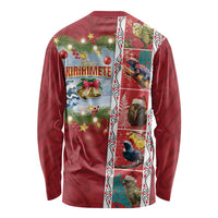 New Zealand Merry Christmas Long Sleeve Shirt Maori Animals, Koru Tattoo - Red Xmas Style LT03 - Polynesian Pride