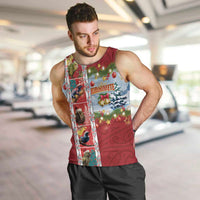 New Zealand Merry Christmas Men Tank Top Maori Animals, Koru Tattoo - Red Xmas Style LT03 Red - Polynesian Pride