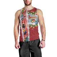New Zealand Merry Christmas Men Tank Top Maori Animals, Koru Tattoo - Red Xmas Style LT03 - Polynesian Pride