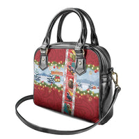 New Zealand Merry Christmas Shoulder Handbag Maori Animals, Koru Tattoo - Red Xmas Style LT03 - Polynesian Pride