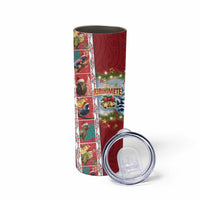 New Zealand Merry Christmas Skinny Tumbler Maori Animals Xmas Style and Koru Tattoo Red Color LT03 - Polynesian Pride