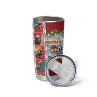 New Zealand Merry Christmas Tumbler Cup Maori Animals Xmas Style and Koru Tattoo Red Color LT03 - Polynesian Pride