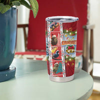 New Zealand Merry Christmas Tumbler Cup Maori Animals Xmas Style and Koru Tattoo Red Color LT03 - Polynesian Pride