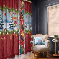 New Zealand Merry Christmas Window Curtain Maori Animals, Koru Tattoo - Red Xmas Style LT03 - Polynesian Pride