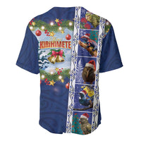 New Zealand Merry Christmas Baseball Jersey Maori Animals, Koru Tattoo - Blue Xmas Style LT03 - Polynesian Pride