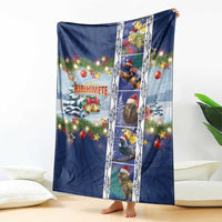 New Zealand Merry Christmas Blanket Maori Animals, Koru Tattoo - Blue Xmas Style LT03 - Polynesian Pride
