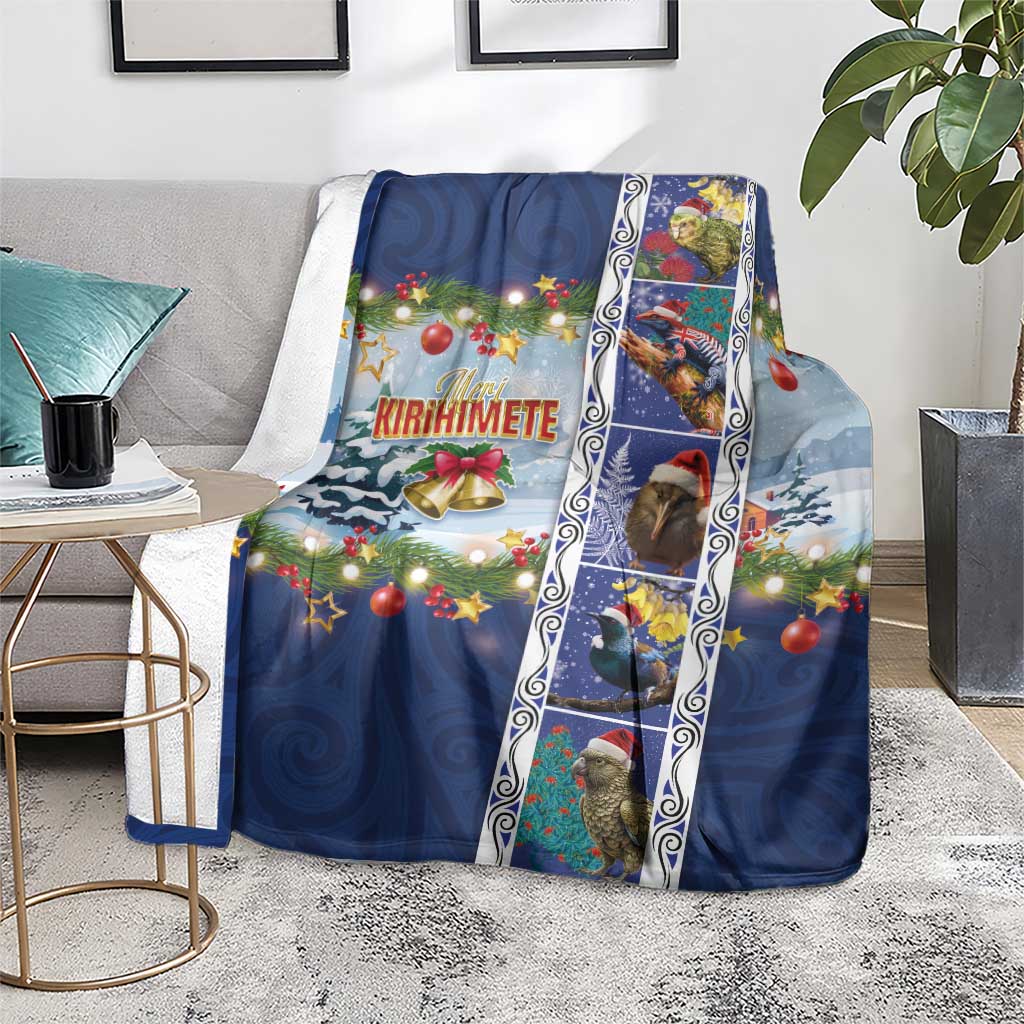 New Zealand Merry Christmas Blanket Maori Animals, Koru Tattoo - Blue Xmas Style LT03 - Polynesian Pride