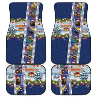 New Zealand Merry Christmas Car Mats Maori Animals, Koru Tattoo - Blue Xmas Style LT03 - Polynesian Pride