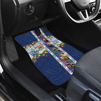 New Zealand Merry Christmas Car Mats Maori Animals, Koru Tattoo - Blue Xmas Style LT03 - Polynesian Pride