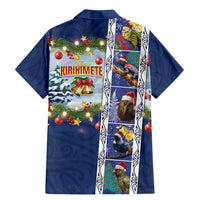New Zealand Merry Christmas Family Matching Mermaid Dress and Hawaiian Shirt Maori Animals, Koru Tattoo - Blue Xmas Style LT03 - Polynesian Pride