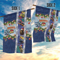 New Zealand Merry Christmas Garden Flag Maori Animals, Koru Tattoo - Blue Xmas Style LT03 - Polynesian Pride