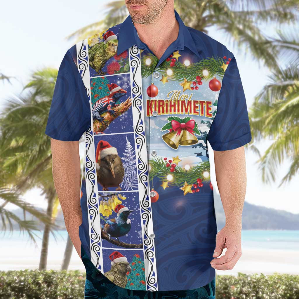 New Zealand Merry Christmas Hawaiian Shirt Maori Animals, Koru Tattoo - Blue Xmas Style LT03 - Polynesian Pride