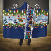 New Zealand Merry Christmas Hooded Blanket Maori Animals, Koru Tattoo - Blue Xmas Style LT03 - Polynesian Pride