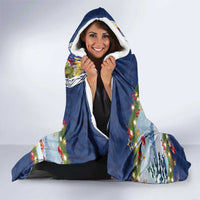 New Zealand Merry Christmas Hooded Blanket Maori Animals, Koru Tattoo - Blue Xmas Style LT03 - Polynesian Pride