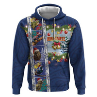 New Zealand Merry Christmas Hoodie Maori Animals, Koru Tattoo - Blue Xmas Style LT03 Pullover Hoodie Blue - Polynesian Pride
