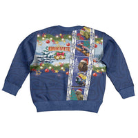 New Zealand Merry Christmas Kid Ugly Christmas Sweater Maori Animals, Koru Tattoo - Blue Xmas Style LT03 - Polynesian Pride