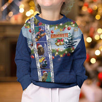 New Zealand Merry Christmas Kid Ugly Christmas Sweater Maori Animals, Koru Tattoo - Blue Xmas Style LT03 - Polynesian Pride