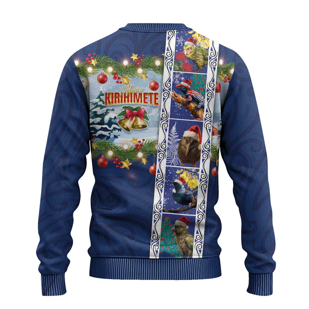 New Zealand Merry Christmas Ugly Christmas Sweater Maori Animals, Koru Tattoo - Blue Xmas Style LT03 - Polynesian Pride
