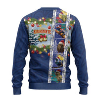 New Zealand Merry Christmas Ugly Christmas Sweater Maori Animals, Koru Tattoo - Blue Xmas Style LT03 - Polynesian Pride