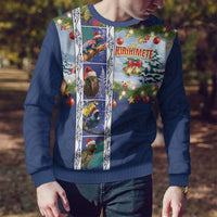 New Zealand Merry Christmas Ugly Christmas Sweater Maori Animals, Koru Tattoo - Blue Xmas Style LT03 - Polynesian Pride