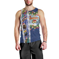 New Zealand Merry Christmas Men Tank Top Maori Animals, Koru Tattoo - Blue Xmas Style LT03 - Polynesian Pride