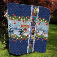 New Zealand Merry Christmas Quilt Maori Animals, Koru Tattoo - Blue Xmas Style LT03 - Polynesian Pride