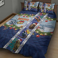 New Zealand Merry Christmas Quilt Bed Set Maori Animals, Koru Tattoo - Blue Xmas Style LT03 - Polynesian Pride