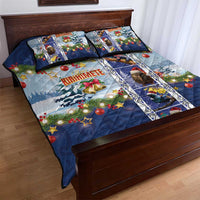 New Zealand Merry Christmas Quilt Bed Set Maori Animals, Koru Tattoo - Blue Xmas Style LT03 - Polynesian Pride