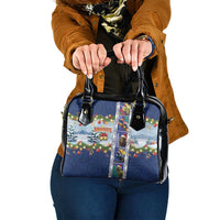 New Zealand Merry Christmas Shoulder Handbag Maori Animals, Koru Tattoo - Blue Xmas Style LT03 One Size Blue - Polynesian Pride