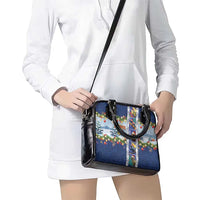 New Zealand Merry Christmas Shoulder Handbag Maori Animals, Koru Tattoo - Blue Xmas Style LT03 - Polynesian Pride