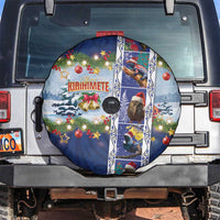 New Zealand Merry Christmas Spare Tire Cover Maori Animals, Koru Tattoo - Blue Xmas Style LT03 Blue - Polynesian Pride