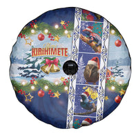 New Zealand Merry Christmas Spare Tire Cover Maori Animals, Koru Tattoo - Blue Xmas Style LT03 - Polynesian Pride