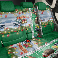 New Zealand Merry Christmas Back Car Seat Cover Maori Animals, Koru Tattoo - Green Xmas Style LT03 - Polynesian Pride