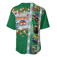 New Zealand Merry Christmas Baseball Jersey Maori Animals, Koru Tattoo - Green Xmas Style LT03 - Polynesian Pride