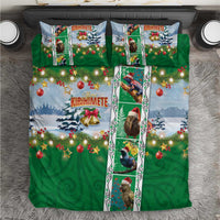 New Zealand Merry Christmas Bedding Set Maori Animals, Koru Tattoo - Green Xmas Style LT03 Green - Polynesian Pride