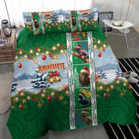 New Zealand Merry Christmas Bedding Set Maori Animals, Koru Tattoo - Green Xmas Style LT03 - Polynesian Pride