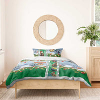 New Zealand Merry Christmas Bedding Set Maori Animals, Koru Tattoo - Green Xmas Style LT03 - Polynesian Pride