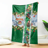 New Zealand Merry Christmas Blanket Maori Animals, Koru Tattoo - Green Xmas Style LT03 - Polynesian Pride