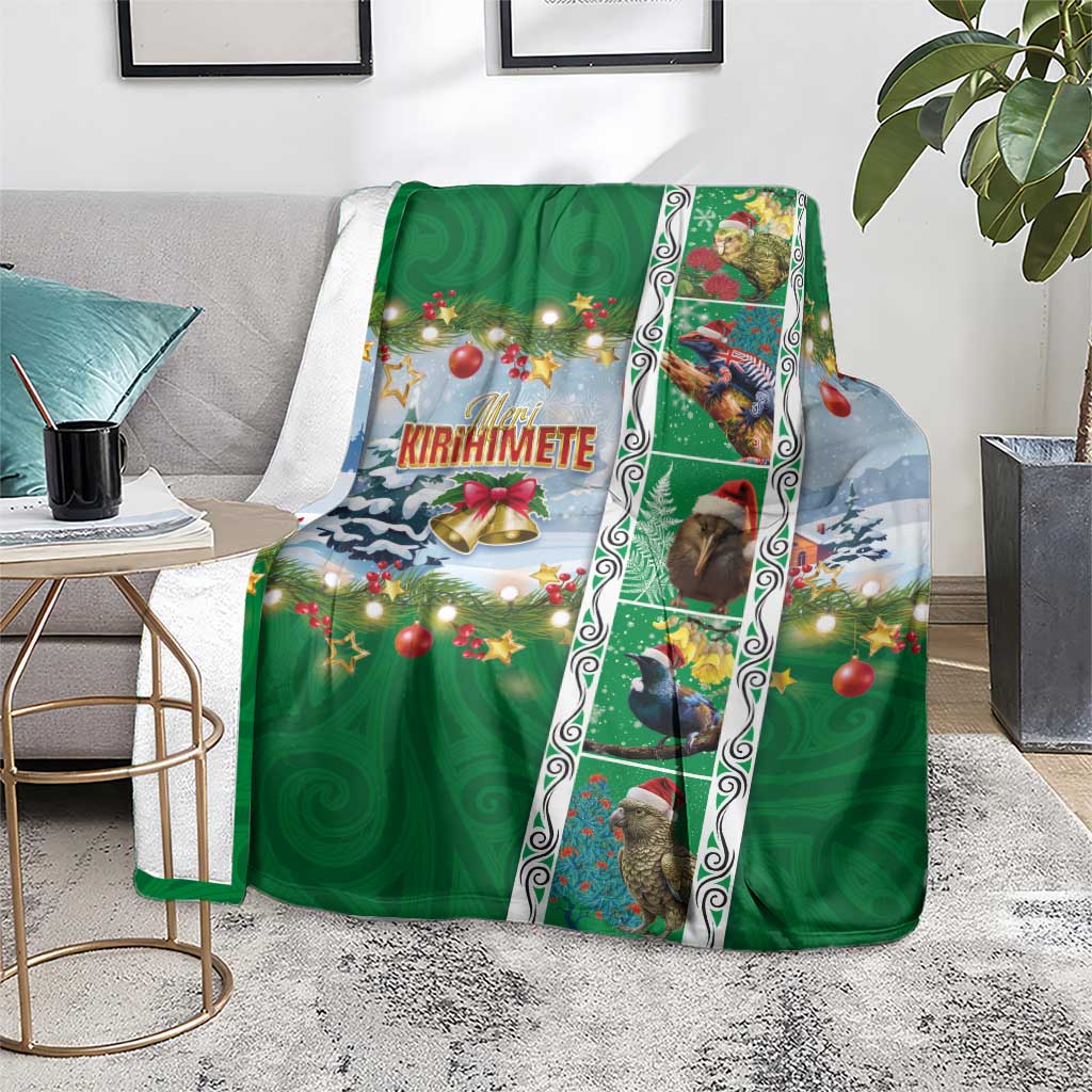 New Zealand Merry Christmas Blanket Maori Animals, Koru Tattoo - Green Xmas Style LT03 - Polynesian Pride