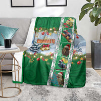 New Zealand Merry Christmas Blanket Maori Animals, Koru Tattoo - Green Xmas Style LT03 - Polynesian Pride