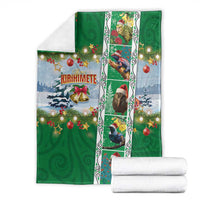 New Zealand Merry Christmas Blanket Maori Animals, Koru Tattoo - Green Xmas Style LT03 - Polynesian Pride