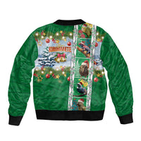 New Zealand Merry Christmas Bomber Jacket Maori Animals, Koru Tattoo - Green Xmas Style LT03 - Polynesian Pride